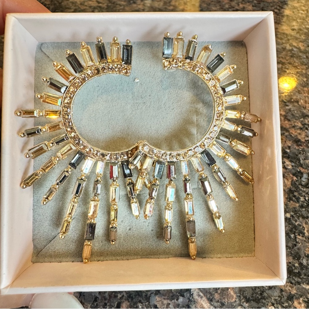Elegant Gold and Silver Women's Statement Earrings